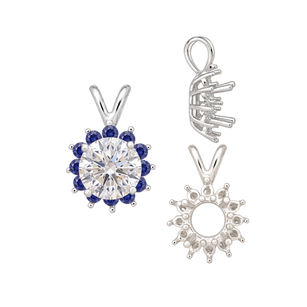 ITI NYC Round Cluster Pendants (8-12 Side Stones | 3.00 mm - 8.00 mm)