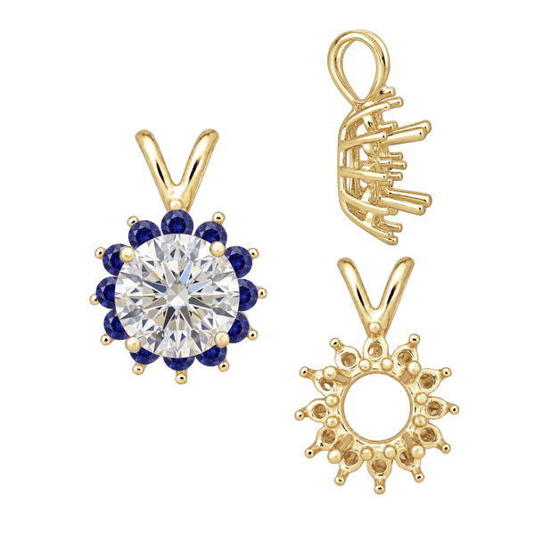 ITI NYC Round Cluster Pendants (8-12 Side Stones | 3.70 mm - 7.50 mm)