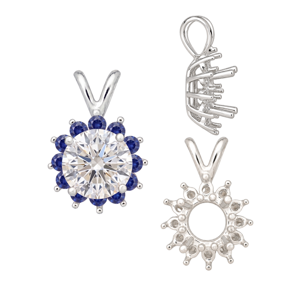 ITI NYC Round Cluster Pendants (8-12 Side Stones | 3.00 mm - 8.00 mm)
