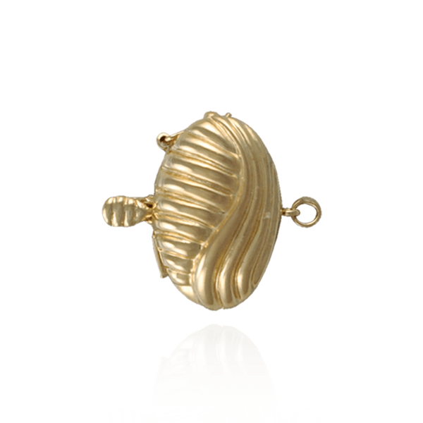 ITI NYC Oval Pearl Clasps with Swirl Design and Safety Lock (21 mm)