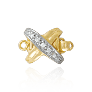 ITI NYC Pearl Clasps for Single Strand with Diamond Accents (11x10 mm)