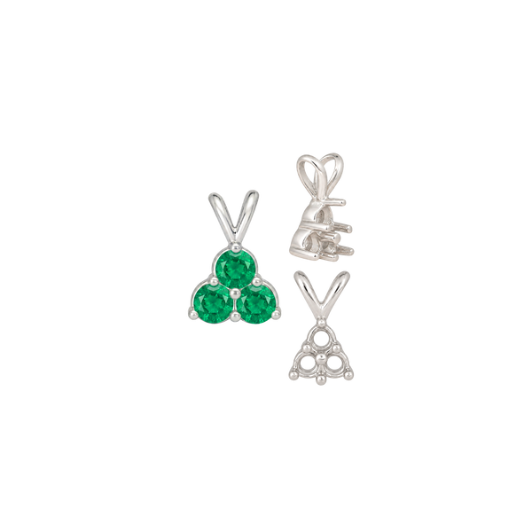 ITI NYC 3 Stone Cluster Pendants (3 x 2.00 mm - 3 x 4.20 mm)