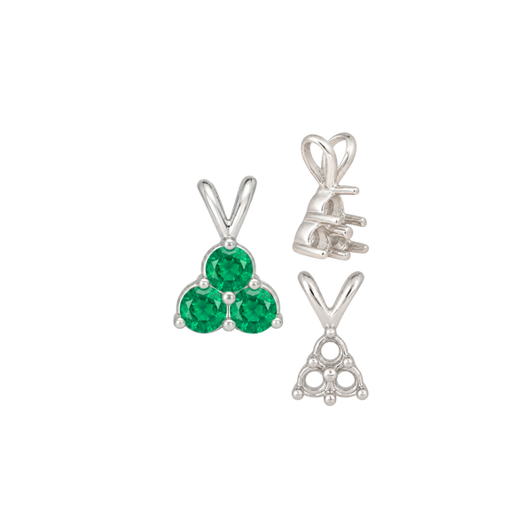 ITI NYC 3 Stone Cluster Pendants (3 x 2.00 mm - 3 x 4.20 mm)