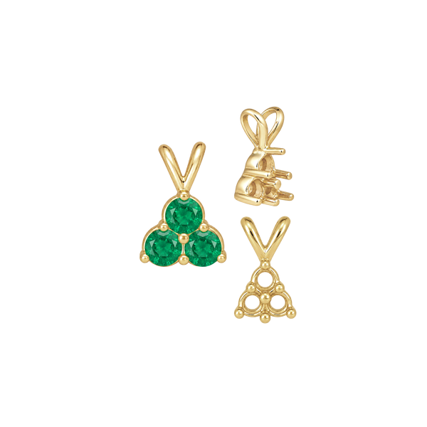 ITI NYC 3 Stone Cluster Pendants (3 x 2.00 mm - 3 x 4.20 mm)