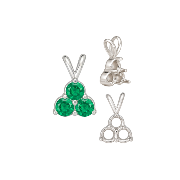 ITI NYC 3 Stone Cluster Pendants (3 x 2.00 mm - 3 x 4.20 mm)