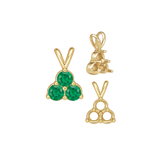 ITI NYC 3 Stone Cluster Pendants (3 x 2.00 mm - 3 x 4.20 mm)