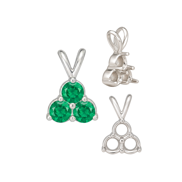 ITI NYC 3 Stone Cluster Pendants (3 x 2.00 mm - 3 x 4.20 mm)