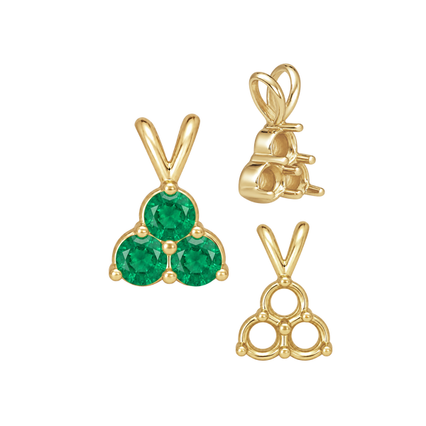 ITI NYC 3 Stone Cluster Pendants (3 x 2.00 mm - 3 x 4.20 mm)