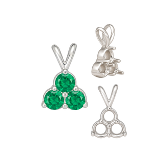 ITI NYC 3 Stone Cluster Pendants (3 x 2.00 mm - 3 x 4.20 mm)