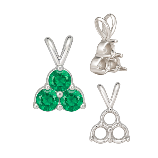 ITI NYC 3 Stone Cluster Pendants (3 x 2.00 mm - 3 x 4.20 mm)