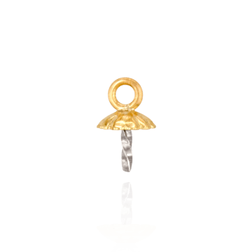 ITI NYC Fluted Pearl Cap Dangle Drops (4.00 mm Cup)