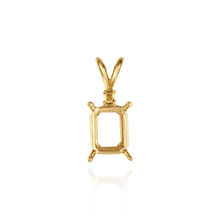 Load image into Gallery viewer, 14K Gold ITI NYC Emerald Shape Four Prong Double Wire Pendants With 1 Accent in 14K Gold (6.00 x 4.00 mm - 14.00 x 10.00 mm)
