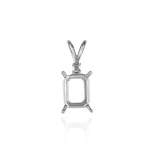Load image into Gallery viewer, ITI NYC Emerald Shape Four Prong Double Wire Pendants With 1 Accent in 14K Gold (6.00 x 4.00 mm - 14.00 x 10.00 mm)
