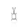ITI NYC Emerald Shape Four Prong Double Wire Pendants With 1 Accent in 14K Gold (6.00 x 4.00 mm - 14.00 x 10.00 mm)