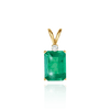ITI NYC Emerald Shape Four Prong Double Wire Pendants With 1 Accent in 14K Gold (6.00 x 4.00 mm - 14.00 x 10.00 mm)