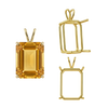 ITI NYC Emerald Shape Four Prong Double Wire Pendants in 14K Gold (4.00 x 3.00 mm - 30.00 x 20.00 mm)