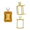 ITI NYC Emerald Shape Four Prong Double Wire Pendants in 14K Gold (4.00 x 3.00 mm - 30.00 x 20.00 mm)