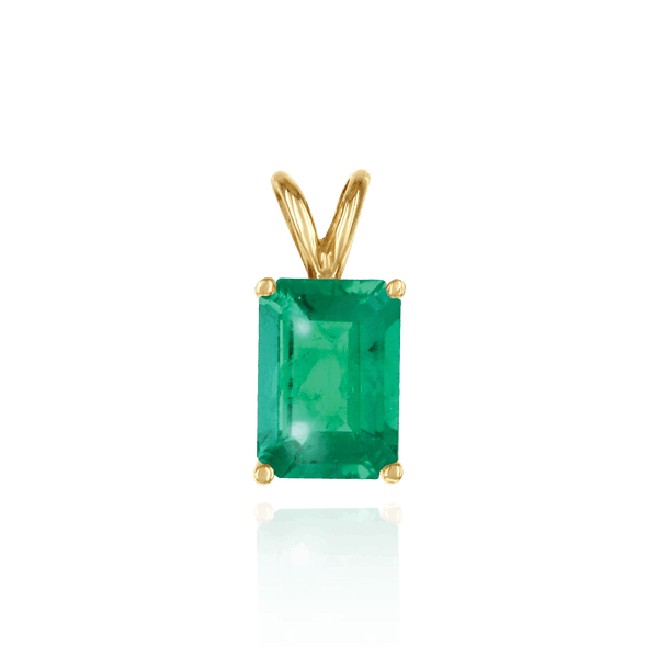ITI NYC Emerald Shape Four Prong Double Wire Pendants in 14K Gold (4.00 x 3.00 mm - 30.00 x 20.00 mm)