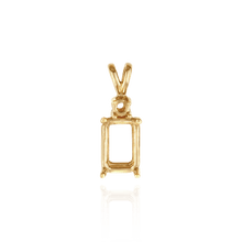 Load image into Gallery viewer, 14K Gold ITI NYC Emerald Shape Four Prong Double Wire Heavy Pendants With 1 Accent in 14K Gold (3.50 x 2.60 mm - 14.00 x 11.50 mm)
