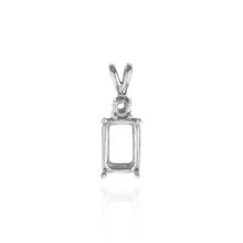 Load image into Gallery viewer, ITI NYC Emerald Shape Four Prong Double Wire Heavy Pendants With 1 Accent in 14K Gold (3.50 x 2.60 mm - 14.00 x 11.50 mm)
