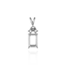 Load image into Gallery viewer, ITI NYC Emerald Shape Four Prong Double Wire Heavy Pendants With 3 Accents in 14K Gold (3.50 x 2.60 mm - 14.00 x 11.25 mm)
