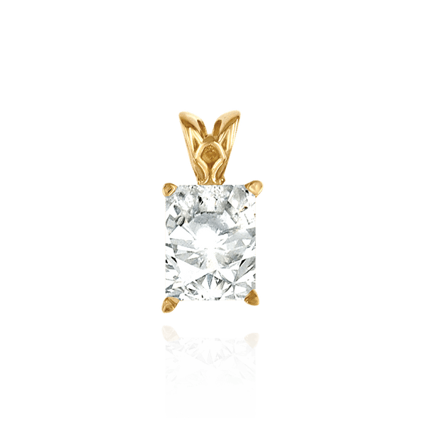 14K Gold ITI NYC Emerald Shape Four Prong Filigree Pendants in 14K Gold (5.00 x 3.00 mm - 25.00 x 18.00 mm)