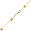 Finished Diamond by the Yard Cable Chain Necklace in 14K Yellow Gold with Peridot Stones