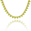 Tennis Necklace with Peridot Stones (August Birthstones) in 18K Gold (1.75 mm - 4.0 mm)
