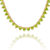 Tennis Necklace with Peridot Stones (August Birthstones) in 18K Gold (1.75 mm - 4.0 mm)