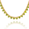 Tennis Necklace with Peridot Stones (August Birthstones) in 18K Gold (1.75 mm - 4.0 mm)