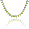 Tennis Necklace with Peridot Stones (August Birthstones) in 14K Gold (1.75 mm - 4.0 mm)