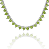 Tennis Necklace with Peridot Stones (August Birthstones) in 14K Gold (1.75 mm - 4.0 mm)