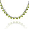 Tennis Necklace with Peridot Stones (August Birthstones) in 14K Gold (1.75 mm - 4.0 mm)
