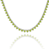 Tennis Necklace with Peridot Stones (August Birthstones) in 14K Gold (1.75 mm - 4.0 mm)