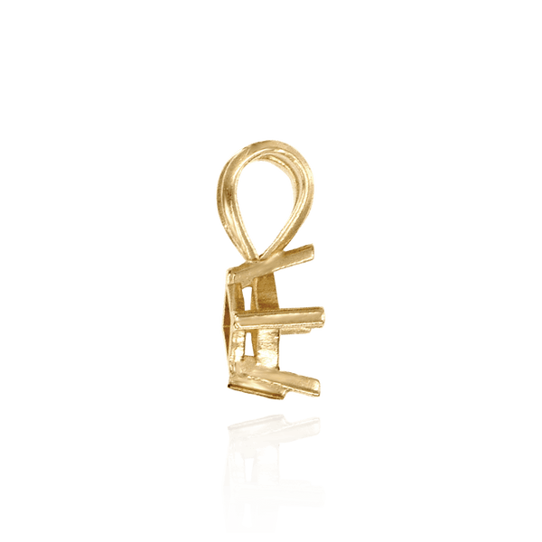 ITI NYC Square Four Prong Double Flat Wire Pendants in 14K Gold (3.00 mm - 5.00 mm)