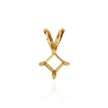 Load image into Gallery viewer, 14K Gold ITI NYC Square Four Prong Double Flat Wire Pendants in 14K Gold (3.00 mm - 5.00 mm)
