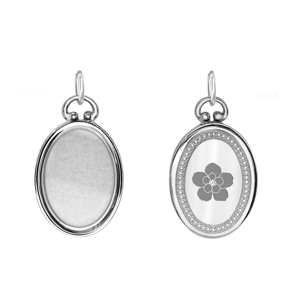 ITI NYC Oval Half Locket in Sterling Silver with Optional Engraving (30 x 16 mm)