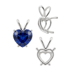 ITI NYC Heart Shape Four Prong Double Wire Pendants in 14K Gold (3.00 x 3.00 mm - 10.00 x 8.00 mm)