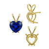 ITI NYC Heart Shape Four Prong Double Wire Pendants in 14K Gold (3.00 x 3.00 mm - 10.00 x 8.00 mm)