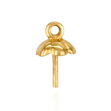 ITI NYC Pearl Cap Dangle Drops with Flower Design (5.00 mm Cup)