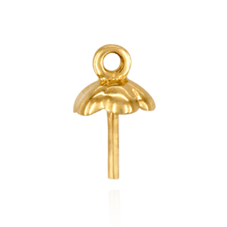 ITI NYC Pearl Cap Dangle Drops with Flower Design (5.00 mm Cup)