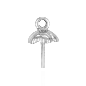 ITI NYC Pearl Cap Dangle Drops with Flower Design (5.00 mm Cup)