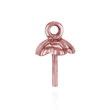 ITI NYC Pearl Cap Dangle Drops with Flower Design (5.00 mm Cup)