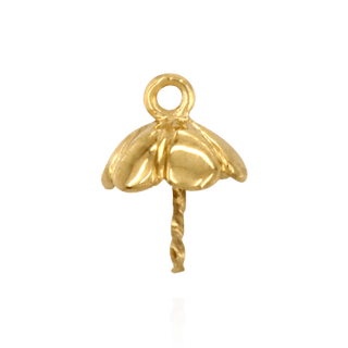 ITI NYC Pearl Cap Dangle Drops with Flower Design (8mm Cup)