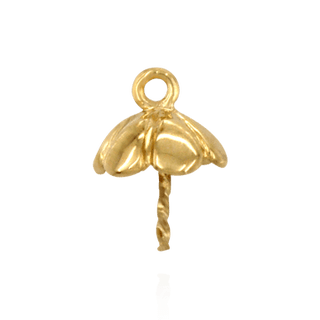 ITI NYC Pearl Cap Dangle Drops with Flower Design (8.00 mm Cup)