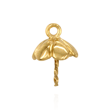 ITI NYC Pearl Cap Dangle Drops with Flower Design (8mm Cup)