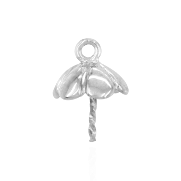ITI NYC Pearl Cap Dangle Drops with Flower Design (8mm Cup)