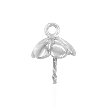 ITI NYC Pearl Cap Dangle Drops with Flower Design (8.00 mm Cup)