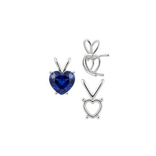 ITI NYC Heart Shape Four Prong Double Wire Pendants in 14K Gold (3.00 x 3.00 mm - 10.00 x 8.00 mm)