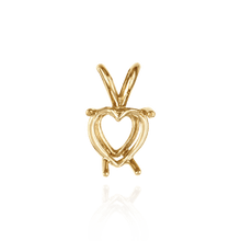 Load image into Gallery viewer, 14K Gold ITI NYC Heart Shape Four Prong Double Wire Pendants in 14K Gold (3.00 x 3.00 mm - 10.00 x 8.00 mm)
